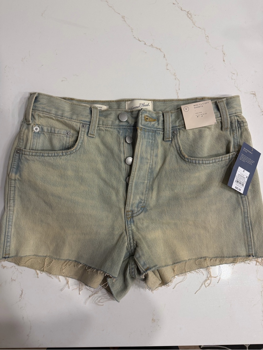 High-Rise Frayed Hem Women's Shorts
